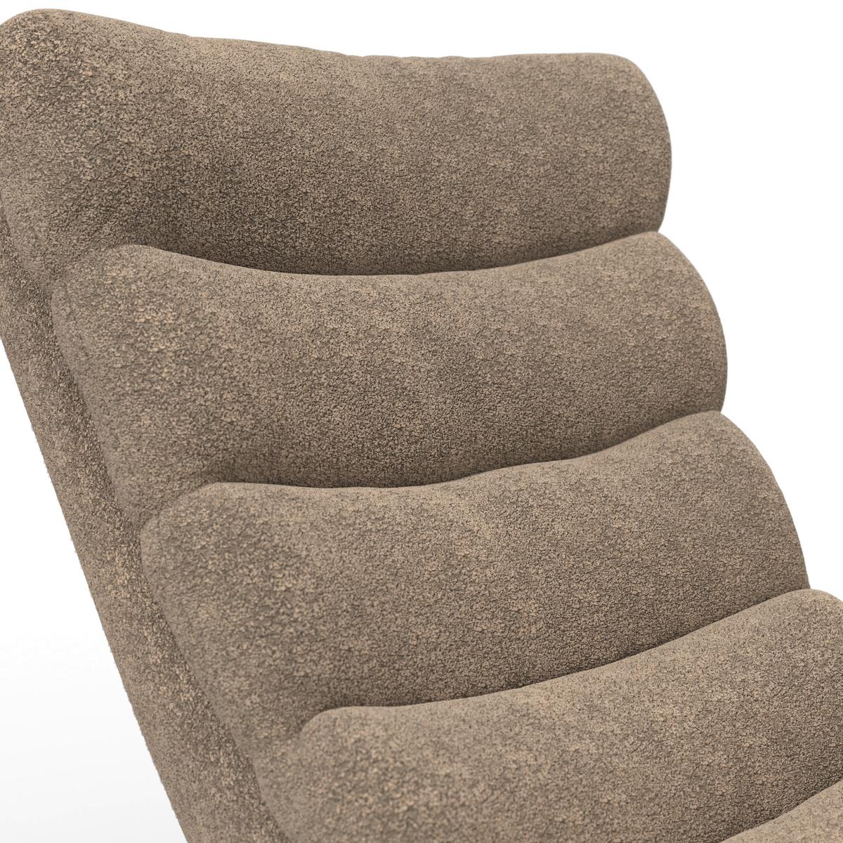 Schaukelsessel Devin Braun Webstoff - Hellbraun/Naturfarben, MODERN, Holz/Textil (70/100/106cm)
