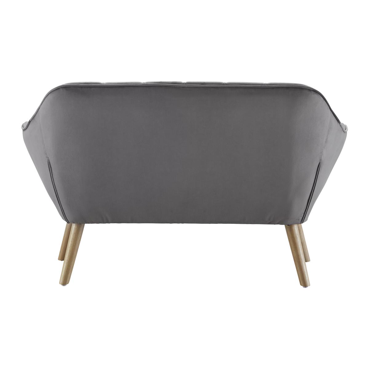 Dvosed Monique, Temno Siva, Žamet - temno siva, Moderno, tekstil/les (127/76/74,5cm) - Bessagi Home