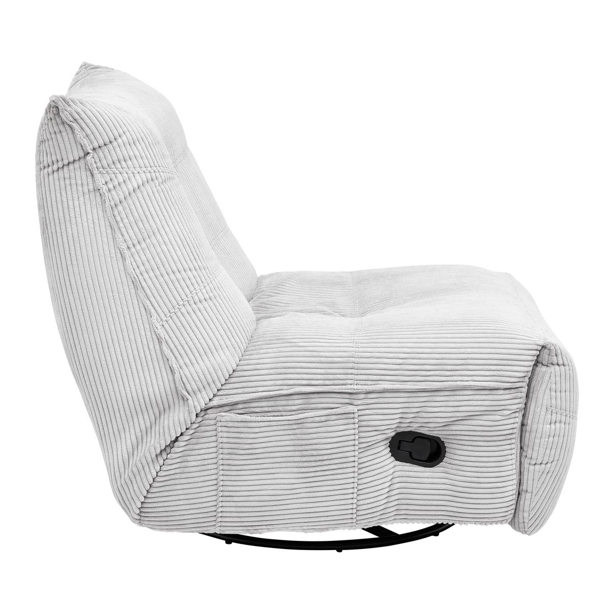 Počivalnik Alura, Krem - črna/krem barve, Moderno, kovina/tekstil (90/92/90cm) - Bessagi Home