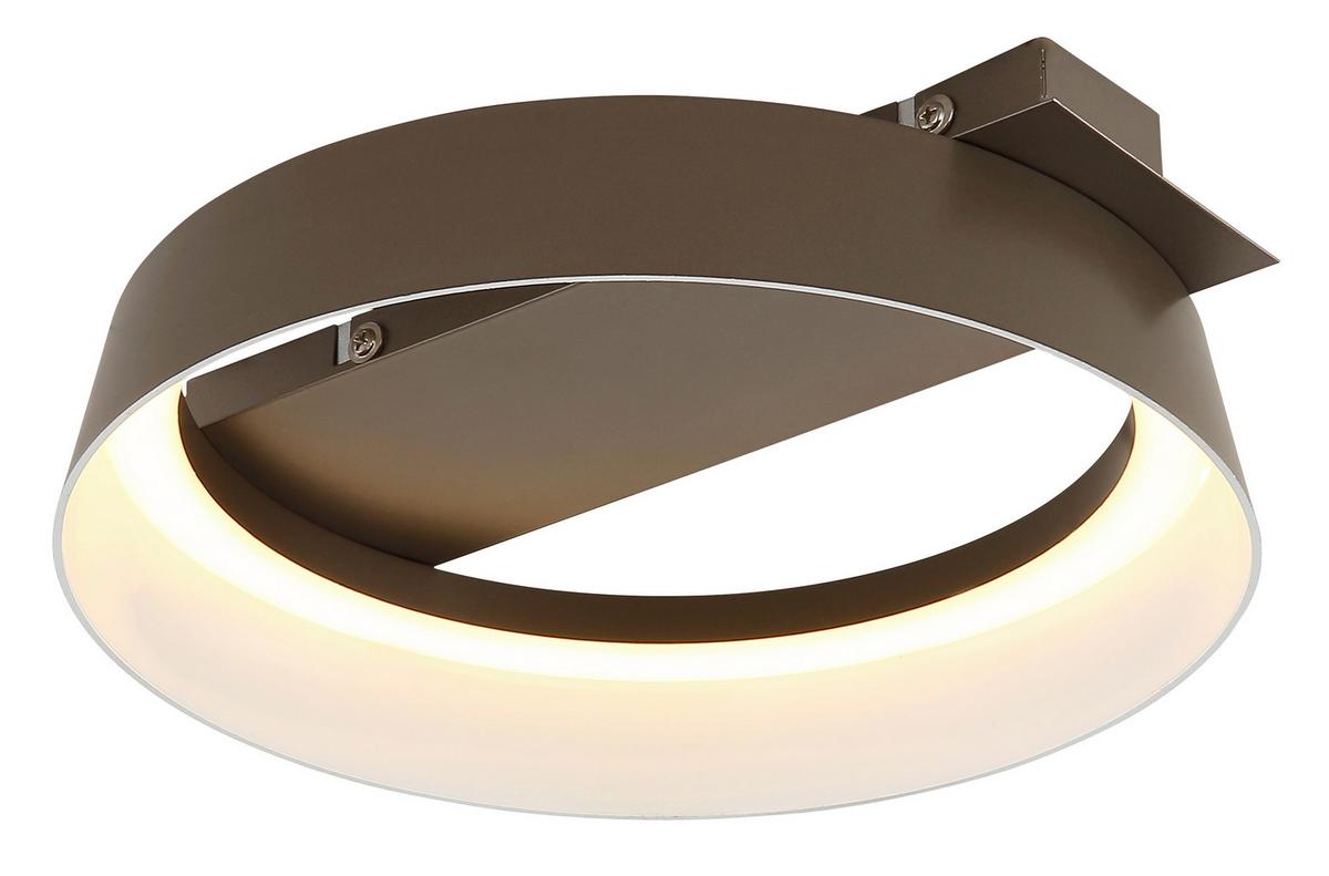 Led Stropna Svjetiljka Syrakus - smeđa/opalna, Design, metal/plastika (26/25/7,5cm) - Globo