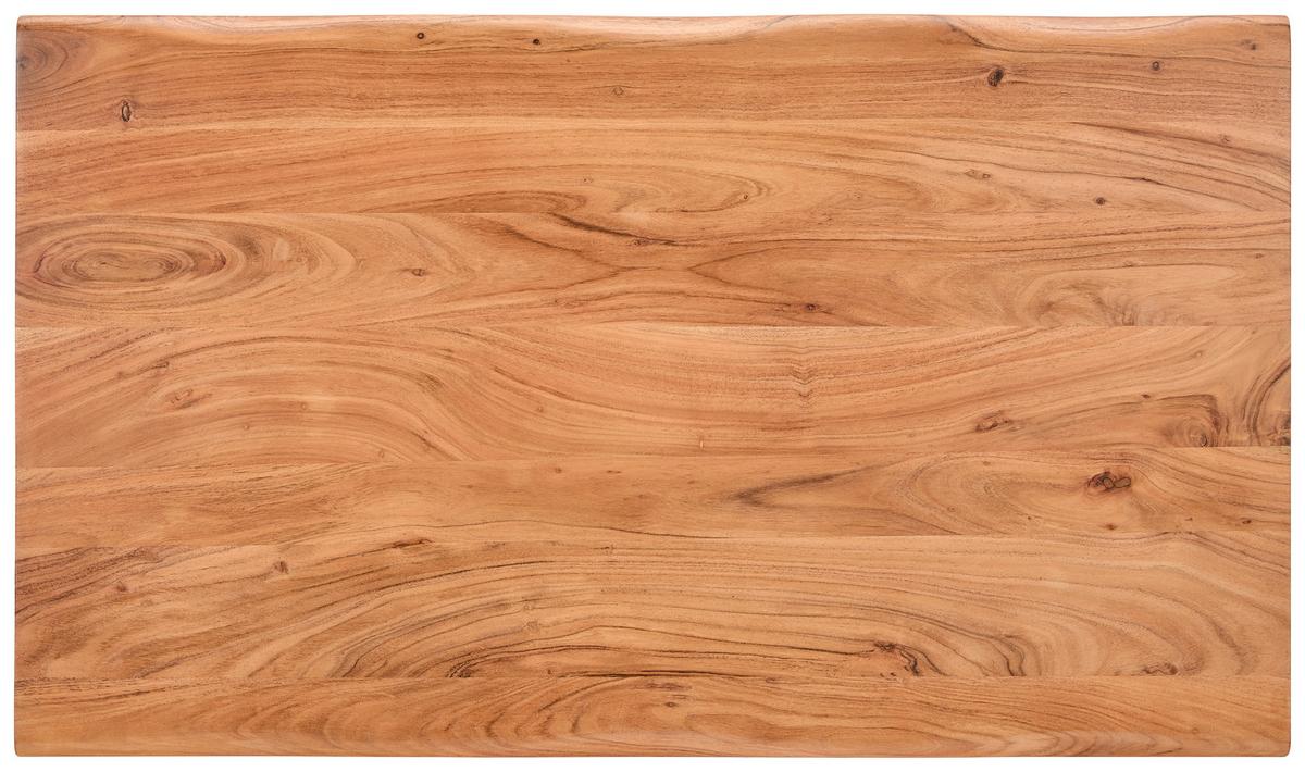 STOLIK KAWOWY MELNIK - kolor naturalny/czarny, Design, metal/drewno (120/70/45cm) - Livetastic