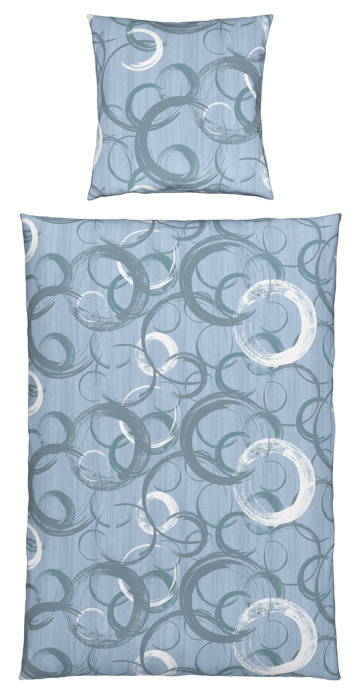 Bettwäsche New Circles Blau ca. 135x200cm - Blau, Textil (135/200cm) - Modern Living