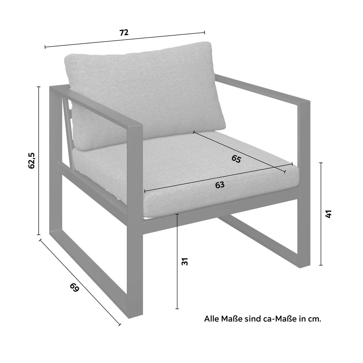 Loungegarnitur Aurelia Anthrazit, 4-teilig - Anthrazit, Modern, Glas/Textil (198/63/76cm) - Mömax