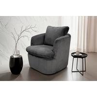Sessel HARMONY Dunkelgrau, Cord - Dunkelgrau, Basics, Textil (72/78/77cm) - MID.YOU