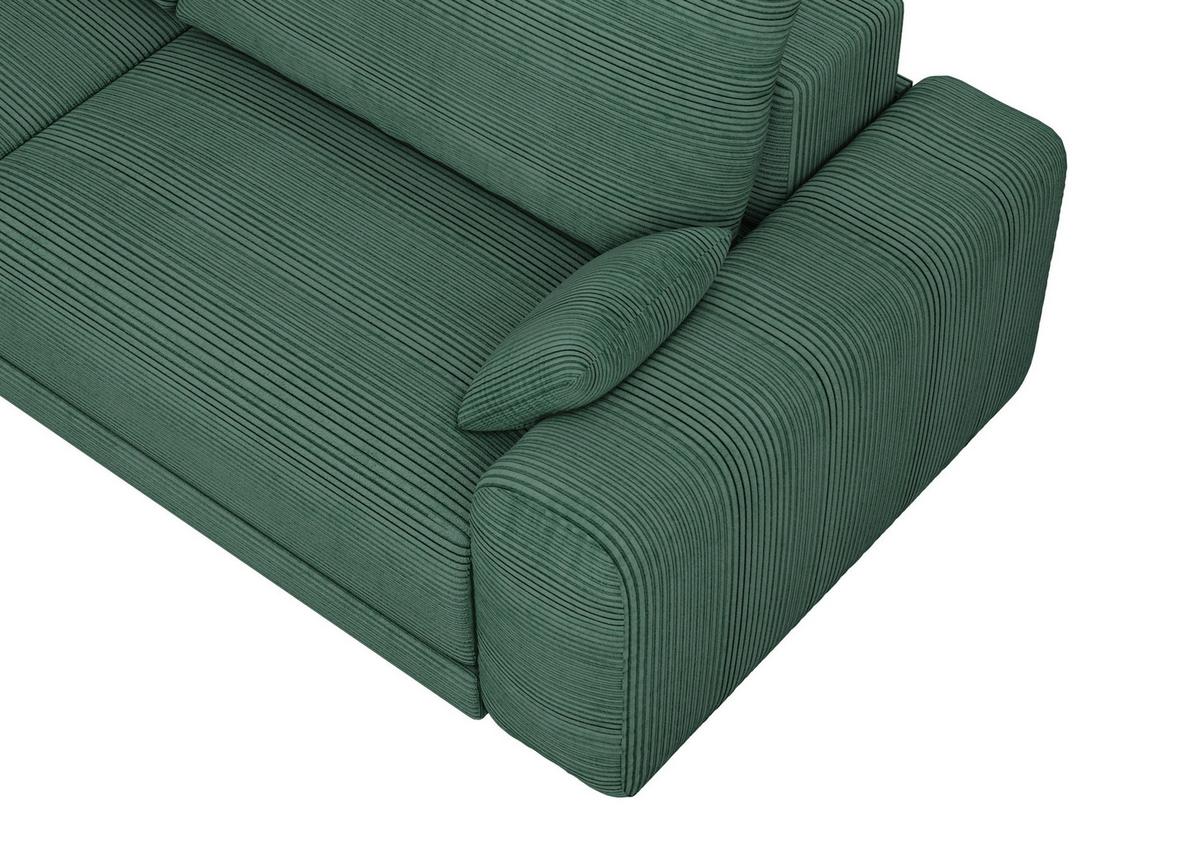 Sofa Plain Dunkelgrün - Dunkelgrün/Schwarz, Modern, Kunststoff/Textil (256/88/120cm) - Mömax