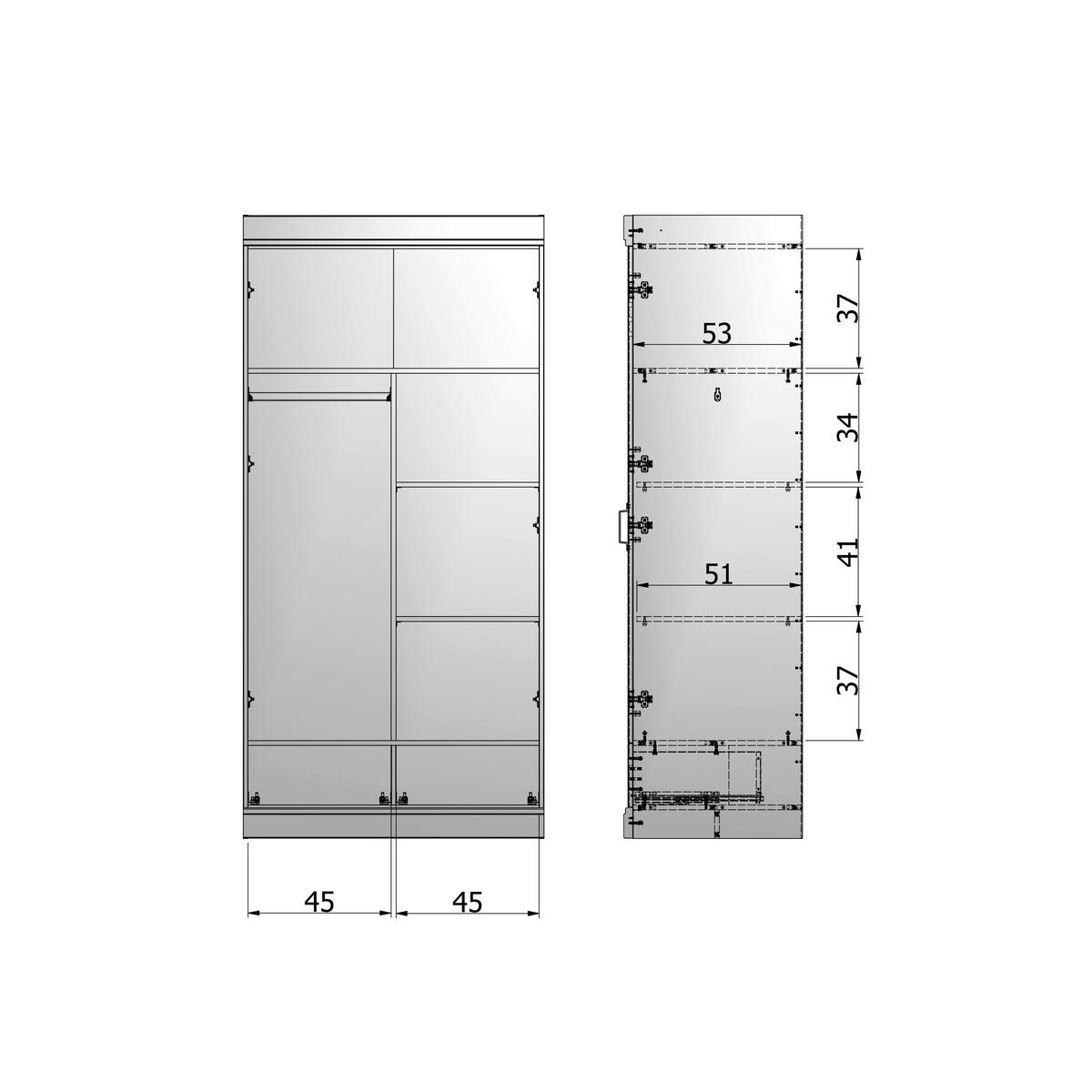Inneneinteilung Connect Schwarz - Schwarz, Design, Holzwerkstoff (55/121/3cm) - Livetastic
