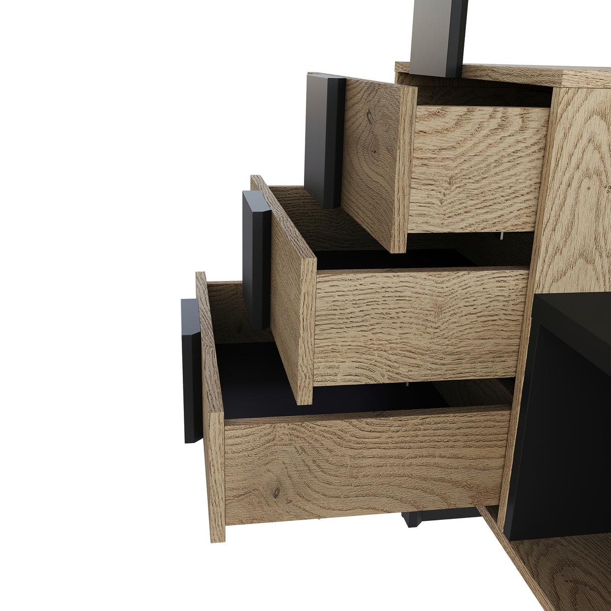 PRZEDPOKÓJ SILENT - kolor dębowy/antracytowy, Konventionell, materiał drewnopochodny (115/200/41,6cm) - Carryhome