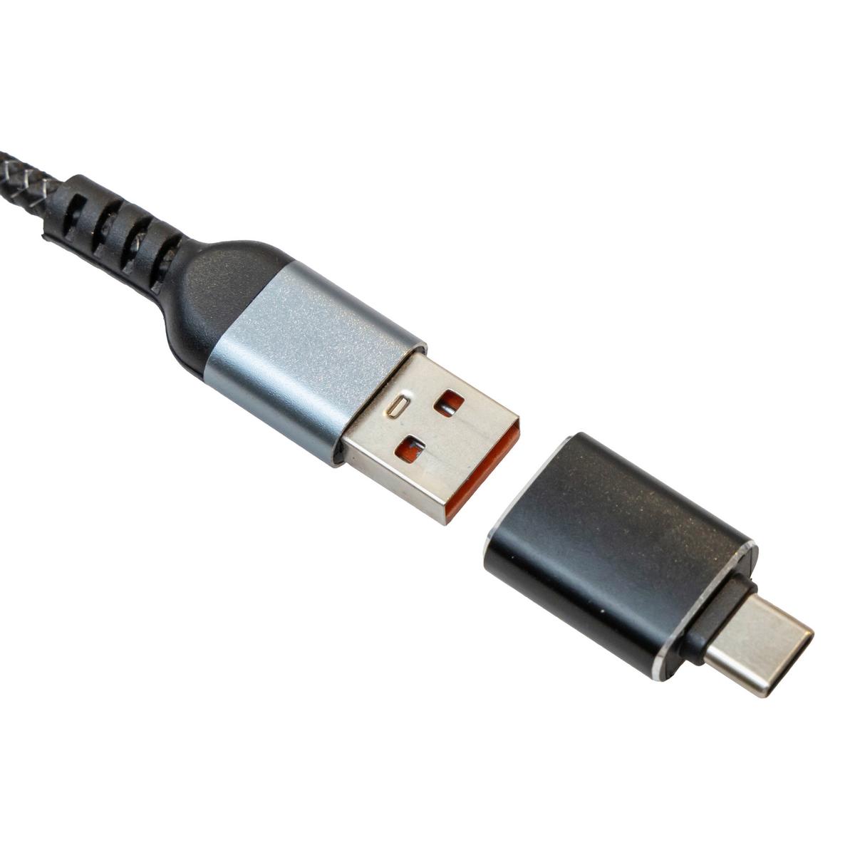 USB-Ladekabel Besi Schwarz ca. 120cm - Schwarz, MODERN, Kunststoff/Metall (120cm) - Mömax
