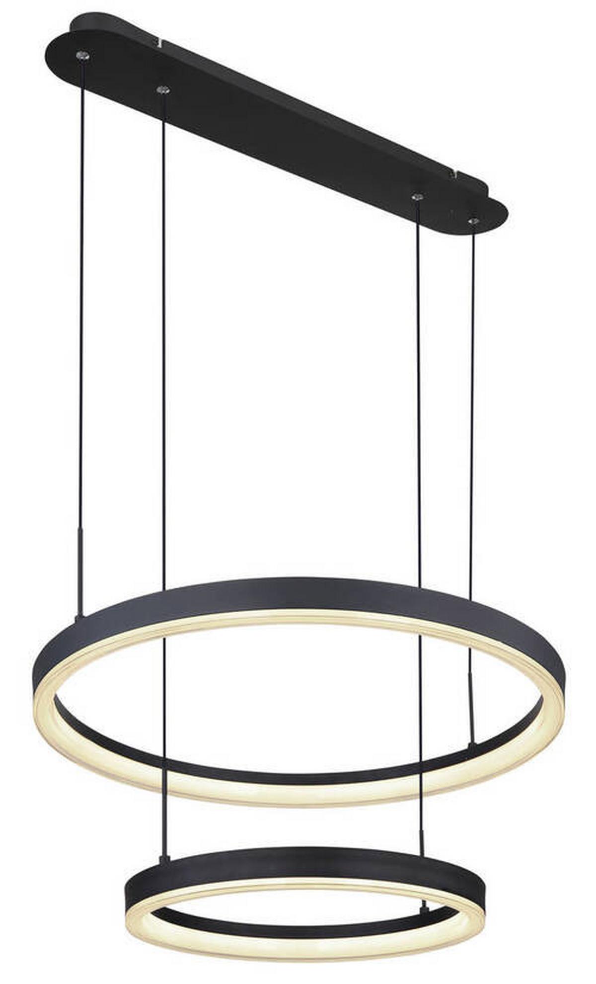 Viseča Led-svetilka Augusto, S Sijalko - zlate barve/črna, Design, kovina/umetna masa (66,5/60/150cm) - Globo