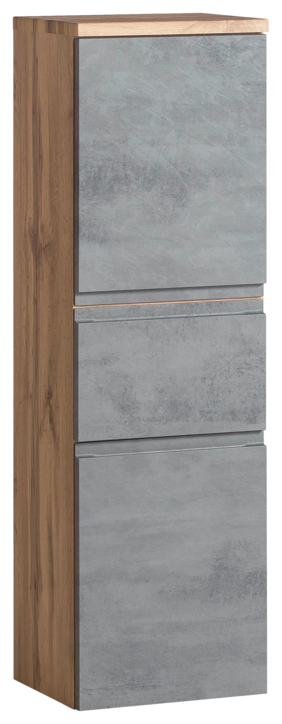 Midischrank Varese ca. 40x130 cm Hellgrau/Eiche - Eiche Wotan/Hellgrau, MODERN, Holzwerkstoff (40/130/35cm) - Held