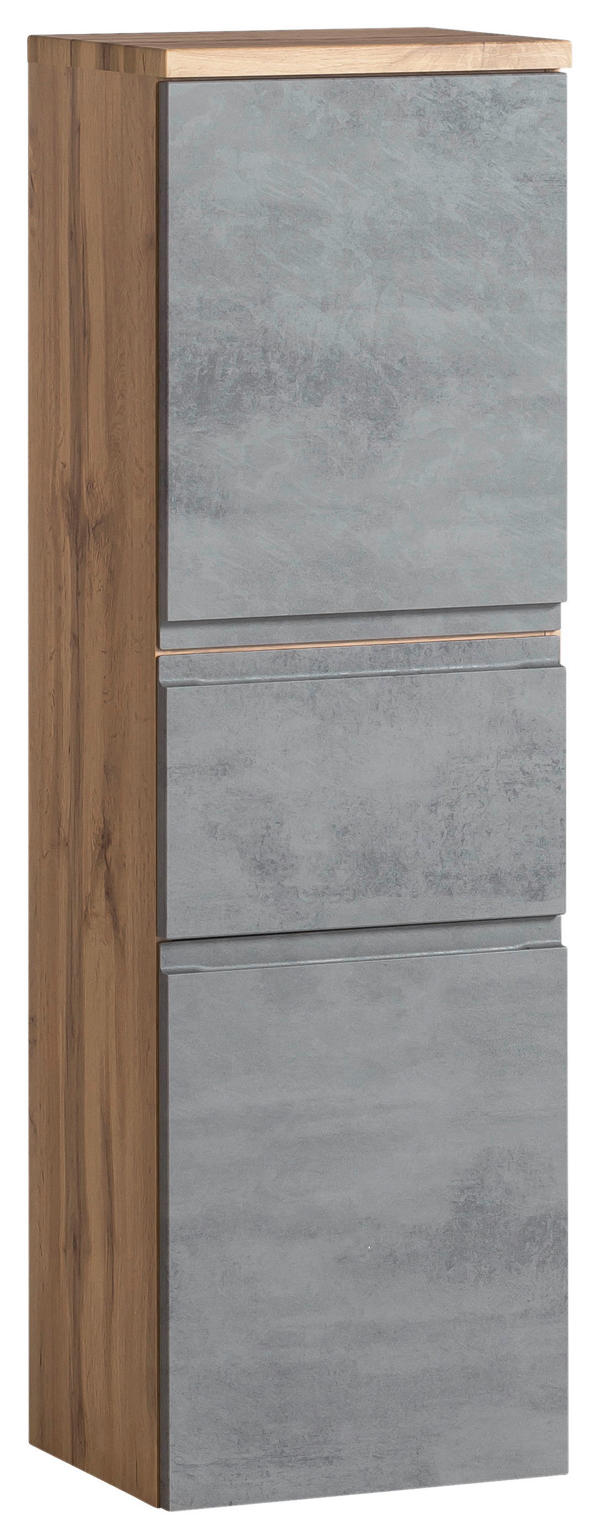 Midischrank Varese ca. 40x130 cm Hellgrau/Eiche - Eiche Wotan/Hellgrau, MODERN, Holzwerkstoff (40/130/35cm) - Held