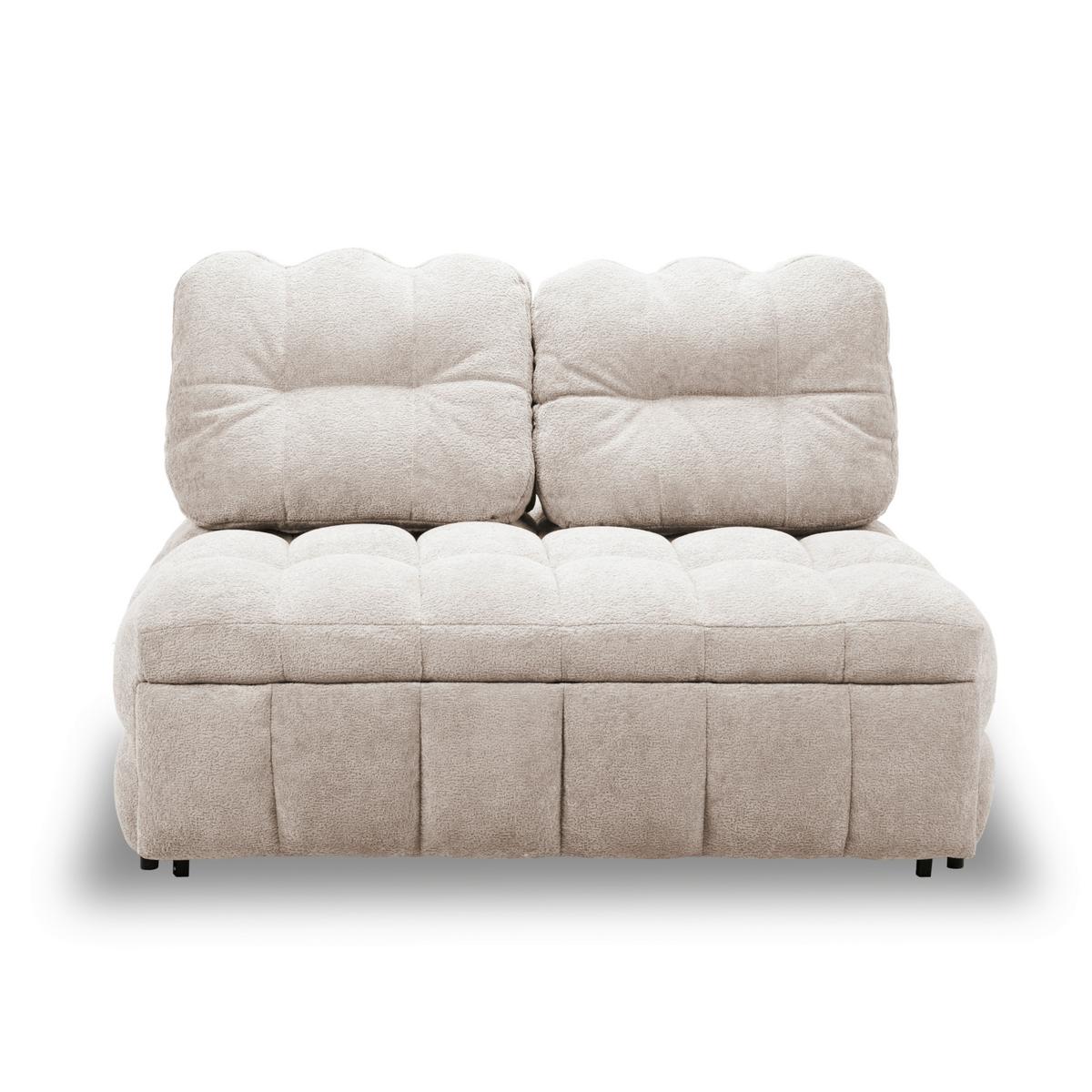Schlafsofa Liara Webstoff Beige - Beige/Schwarz, MODERN, Holz/Textil (137/87/110cm) - Bessagi Home
