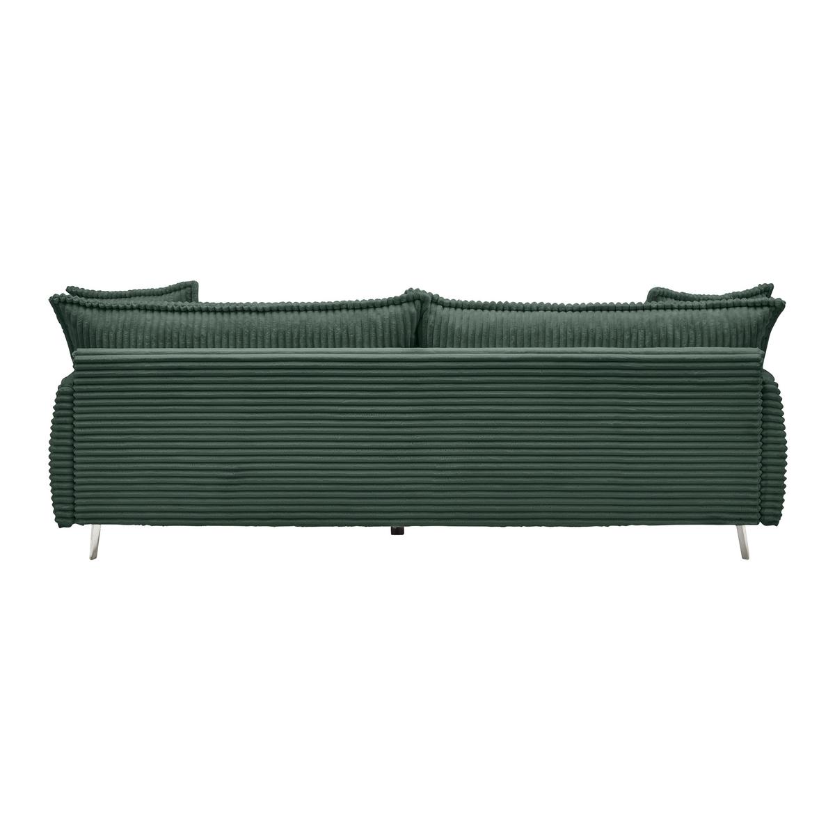 Bigsofa Kiss Dunkelgrün - Chromfarben/Dunkelgrün, Modern, Holz/Metall (241/90/117cm) - Mömax