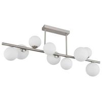 LED-Deckenleuchte Riha Opal/Nickel max. 3,5 Watt - Opal/Nickelfarben, KONVENTIONELL, Glas/Metall (87/28/37cm) - Globo