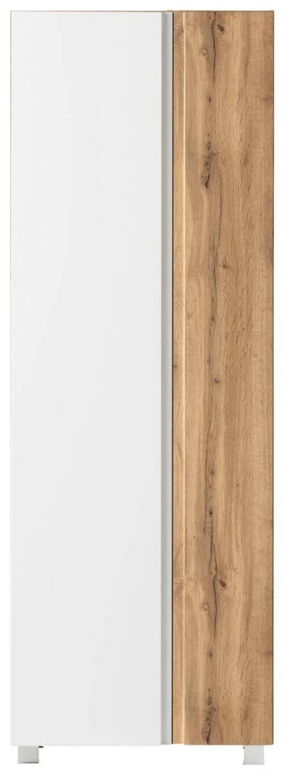 Hochschrank Varese ca. 65x180 cm Weiß/Eiche - Eiche Wotan/Weiß, MODERN, Holzwerkstoff (65/180/35cm) - Held