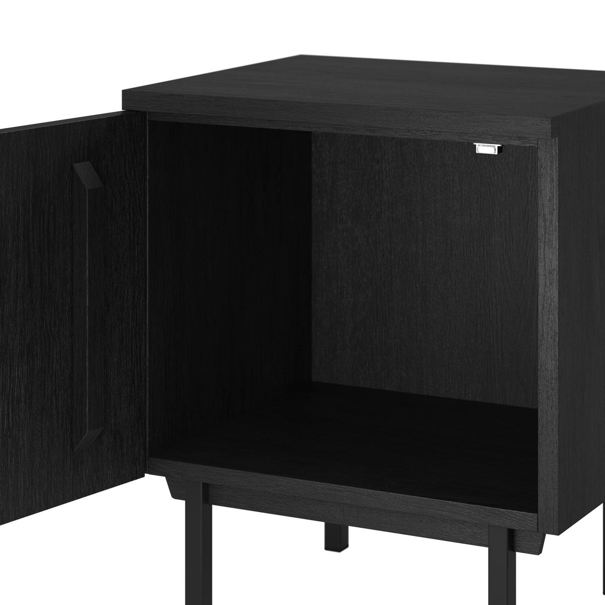 Nachttisch Roma ca. 48x56 cm MDF Schwarz - Schwarz, MODERN, Holz/Metall (48/56/38cm) - Bessagi Home
