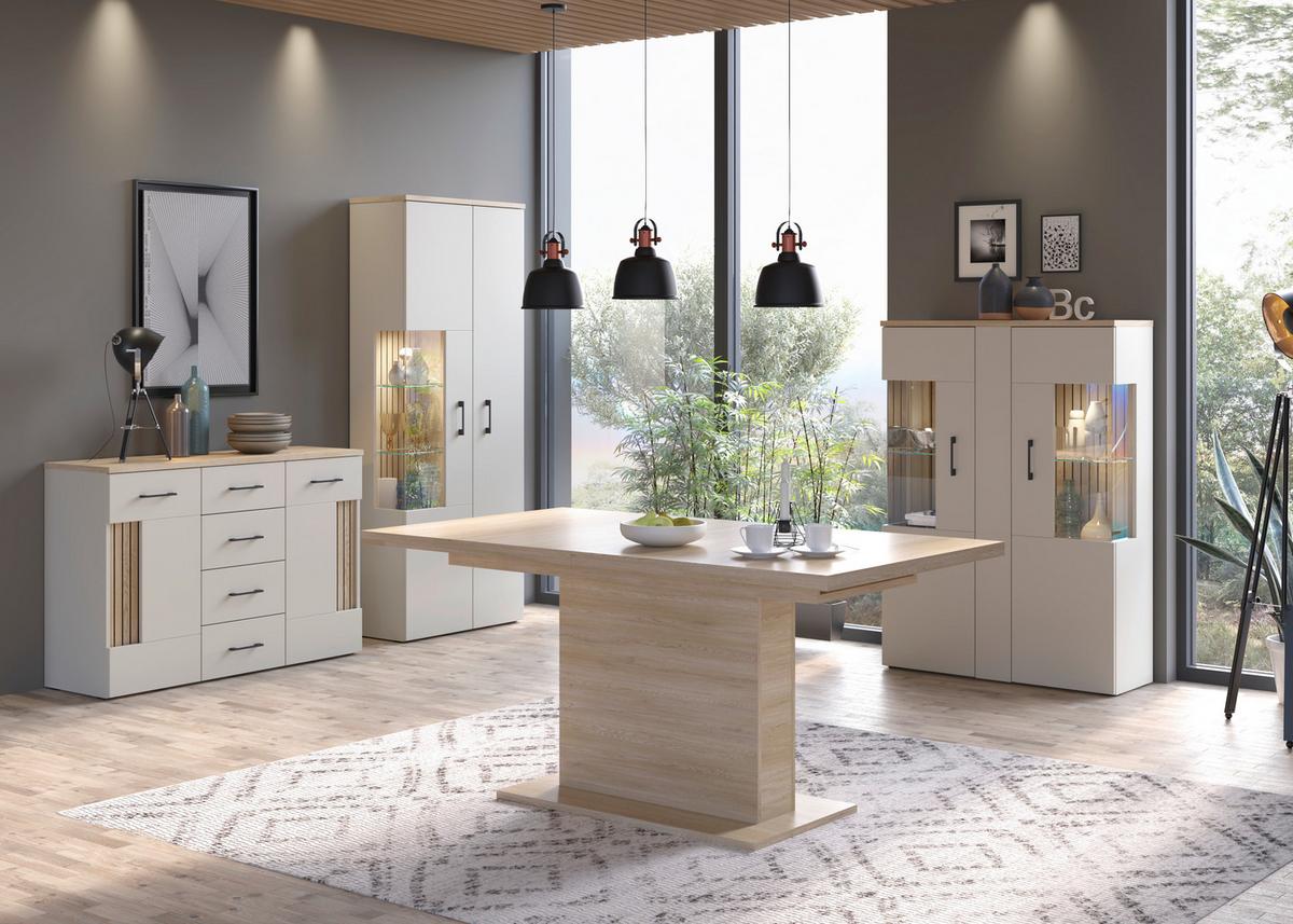 Komoda Amare - kašmir/boje hrasta, Moderno, drvni materijal/metal (125/84,8/40cm) - Modern Living