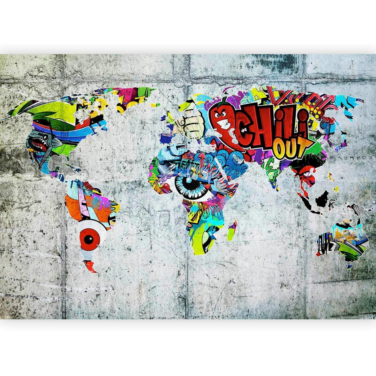 Fototapeta World Map, 150x105cm - večbarvno, Trendi, tekstil (150/105cm) - artgeist