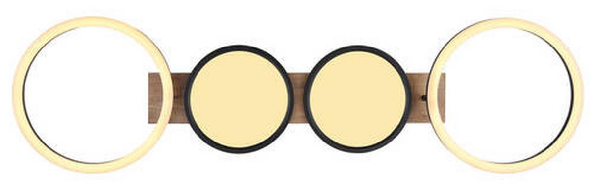 LED-Deckenleuchte Bossy max. 38 Watt - Dunkelbraun/Opal, Design, Holzwerkstoff/Kunststoff (108,5/30/11cm) - Globo