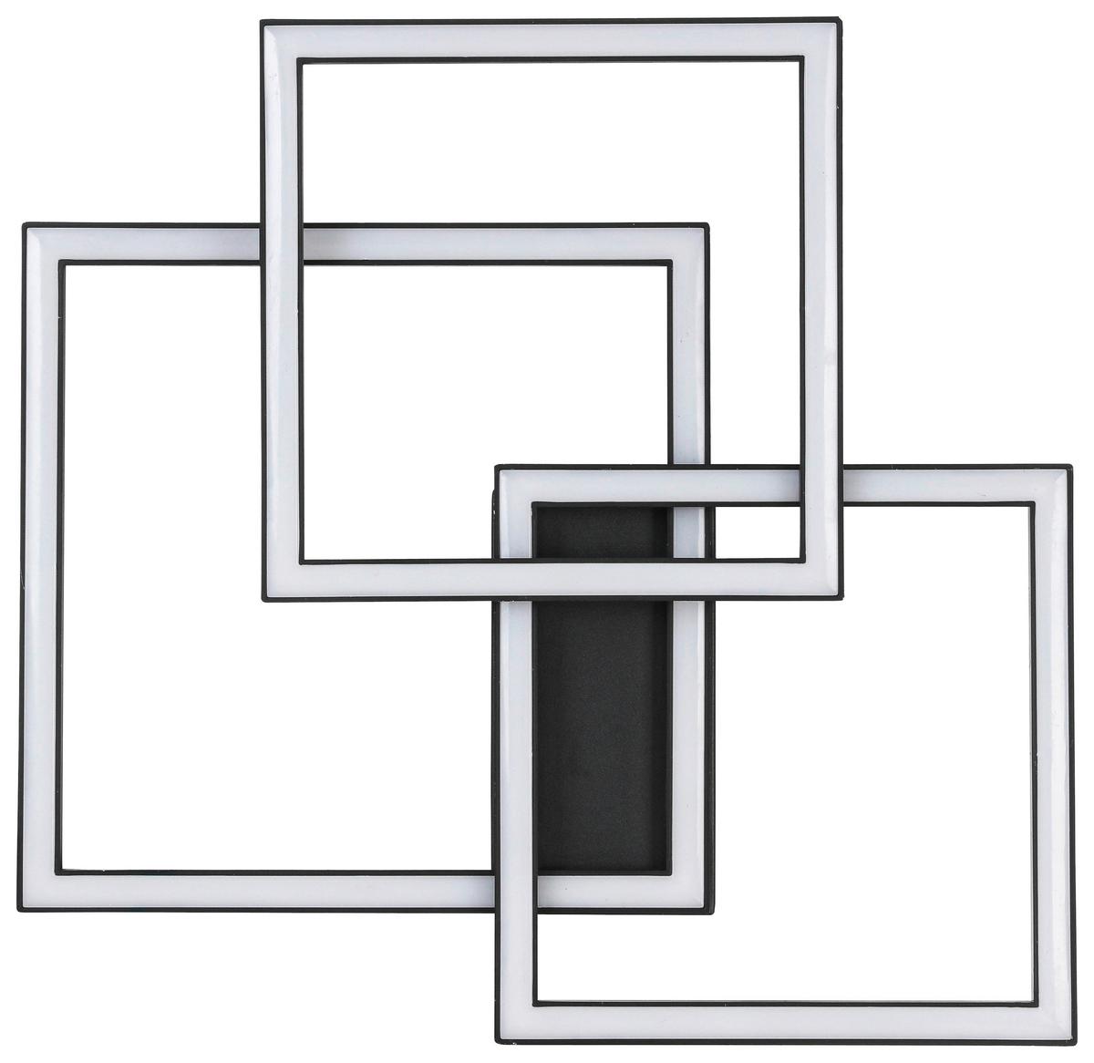 LED Mennyezeti Lámpa Timre - fekete, Modern, műanyag/fém (45,3/43,5/7,3cm) - Mömax