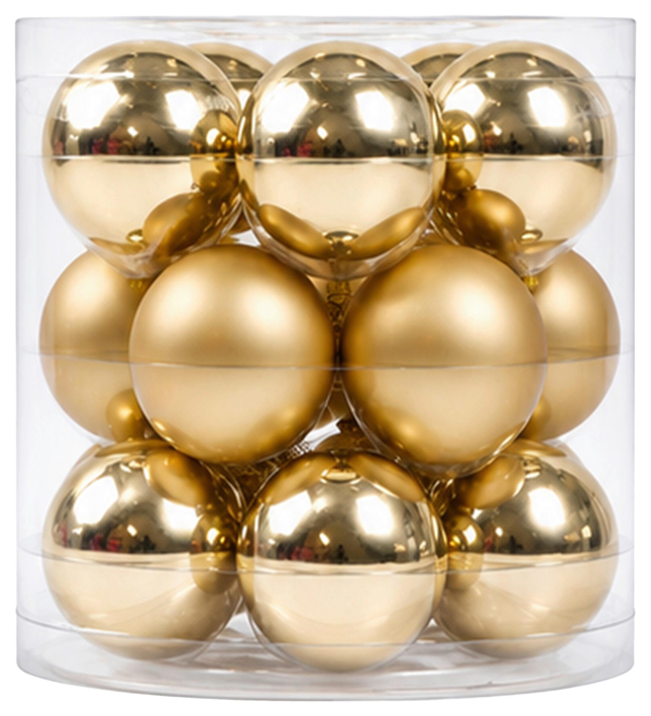 Christbaumkugel Noel Goldfarben, 15-tlg. - Goldfarben, Glas (6cm) - Mömax