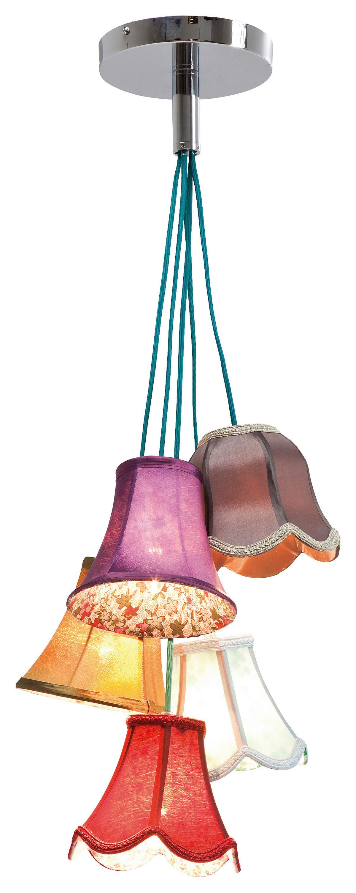 LAMPA WISZĄCA 30001 SALOON FLOWERS 5 - różnokolorowy, Lifestyle, metal/tkanina (45/92cm) - Kare-Design