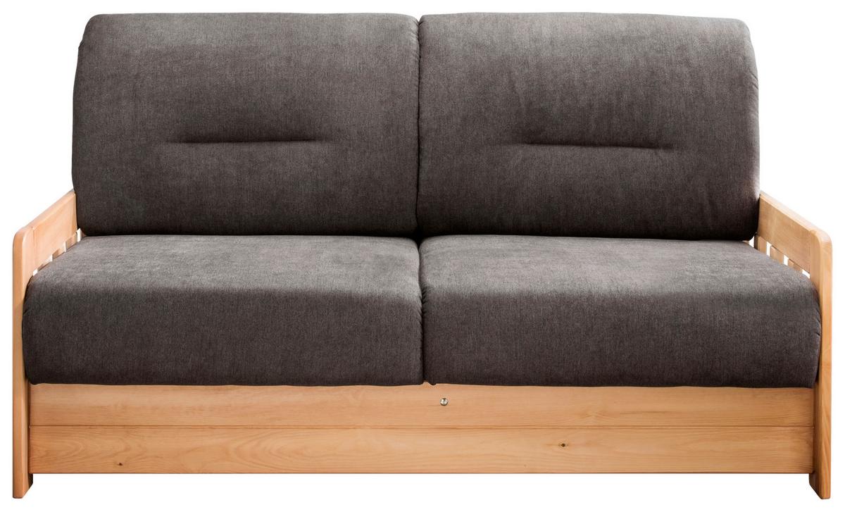 Schlafsofa Camino Dunkelbraun Mikrofaser - Dunkelbraun/Kieferfarben, KONVENTIONELL, Holz/Textil (154/88/90cm) - Livetastic