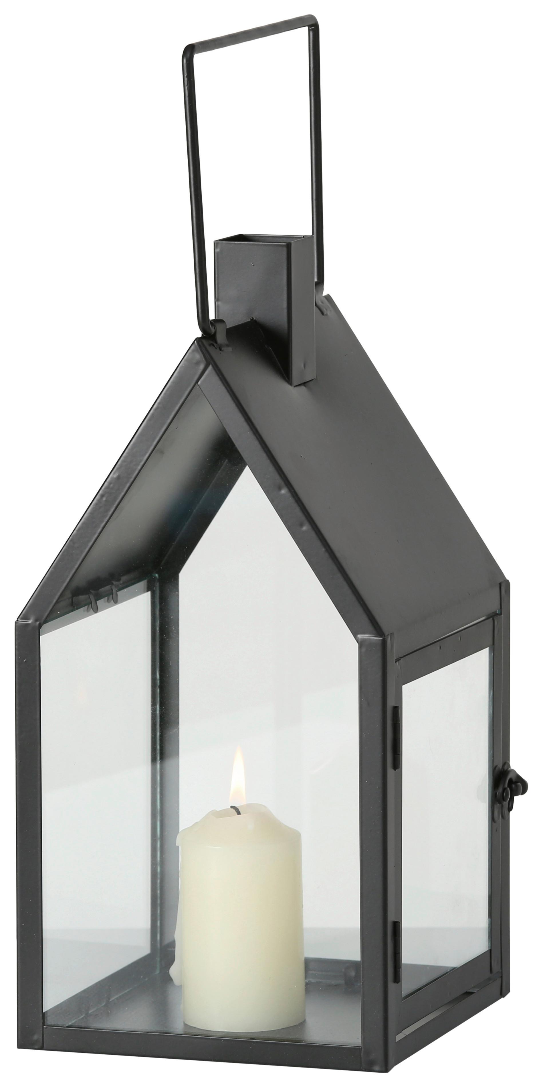 Lámpás Nuovo - fekete, Modern, Üveg/fém (16/33/16cm) - Premium Living