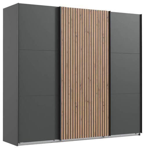 Ormar S Kliznim Vratima Andorra - boje grafita/boje hrasta, Moderno, drvni materijal/metal (300/216/65cm) - Modern Living