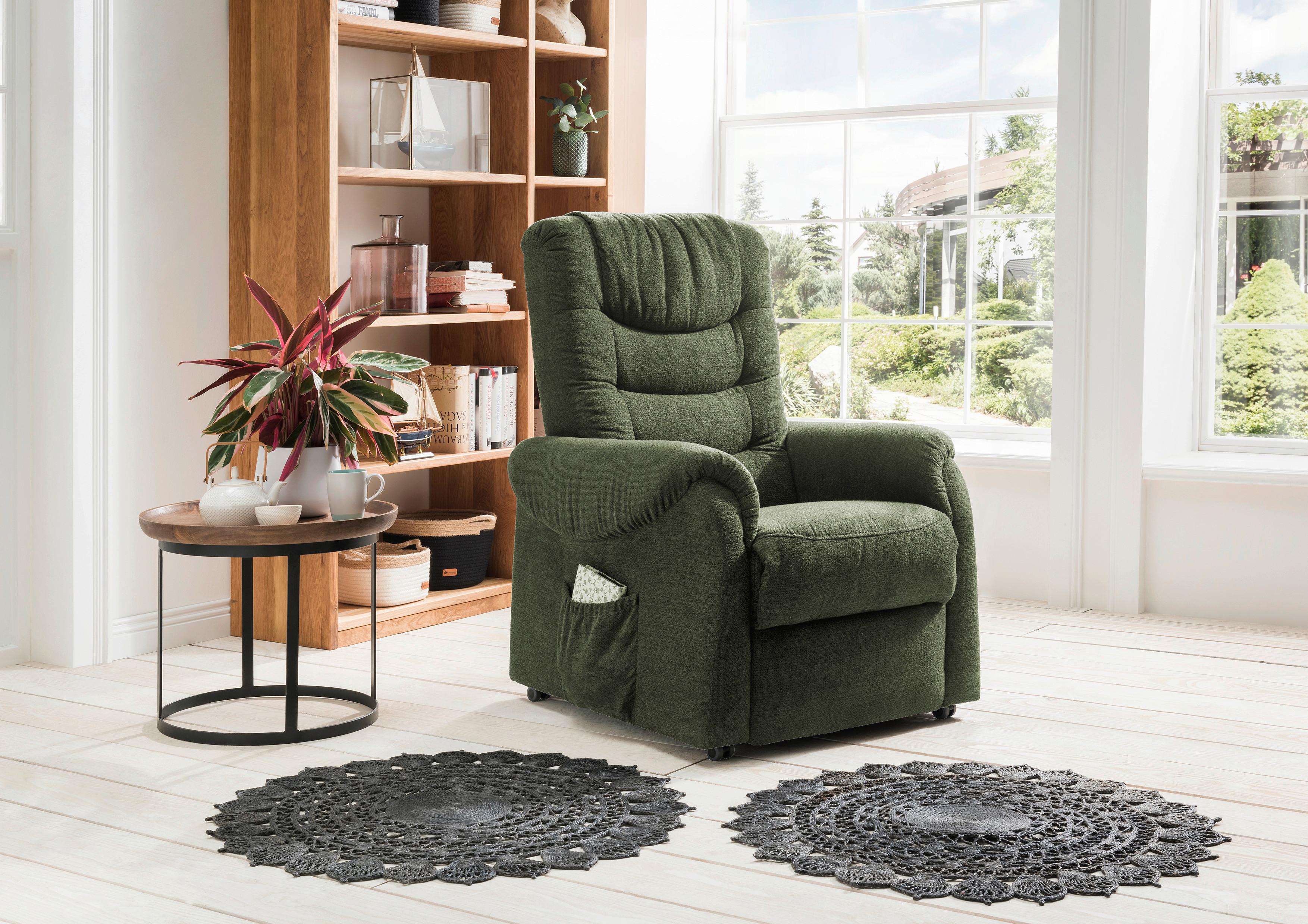 Fernsehsessel Nino Dunkelgrün Nylon/Struktur - Dunkelgrün/Schwarz, Design, Kunststoff/Textil (76/106/94cm) - Livetastic