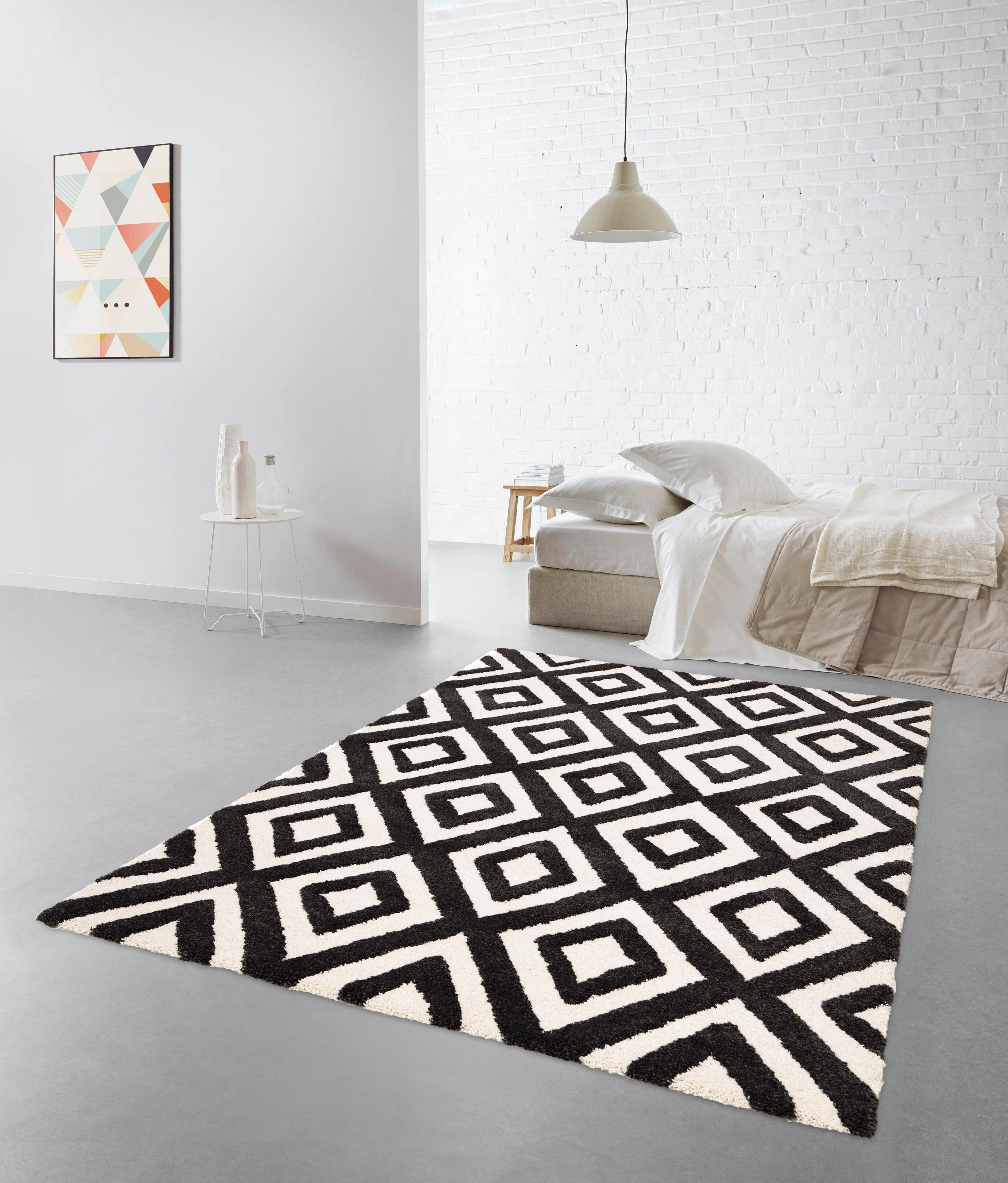 Covor țesut Timon 1 - crem/negru, Modern, textil (80/150cm) - Modern Living