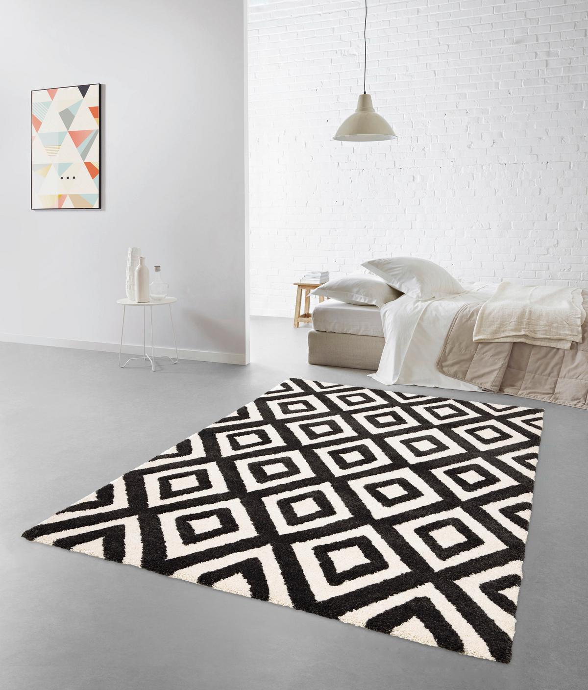 Covor țesut Timon 1 - crem/negru, Modern, textil (80/150cm) - Modern Living