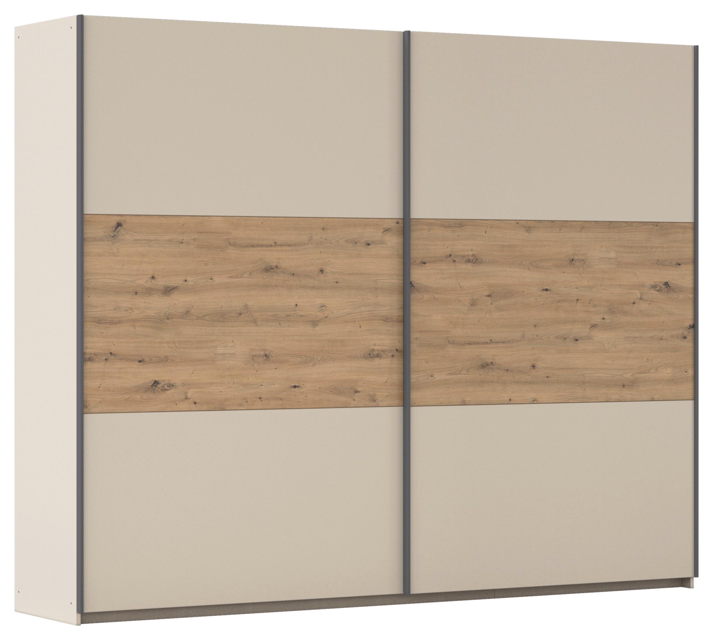 Schwebetürenschrank Ellmau Champagner/Eiche Artisan - Champagner/Eiche Artisan, KONVENTIONELL, Holzwerkstoff/Metall (261/210/59cm) - Premium Living
