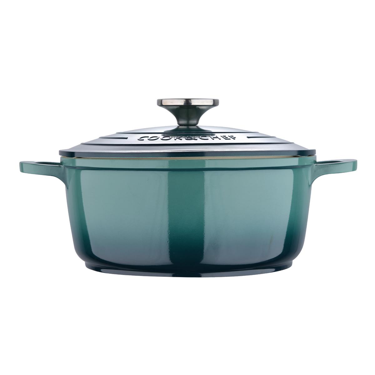 Bratentopf Elisa M Grün ca. 4,4 l - Grün, Konventionell, Metall (24/11cm) - Modern Living