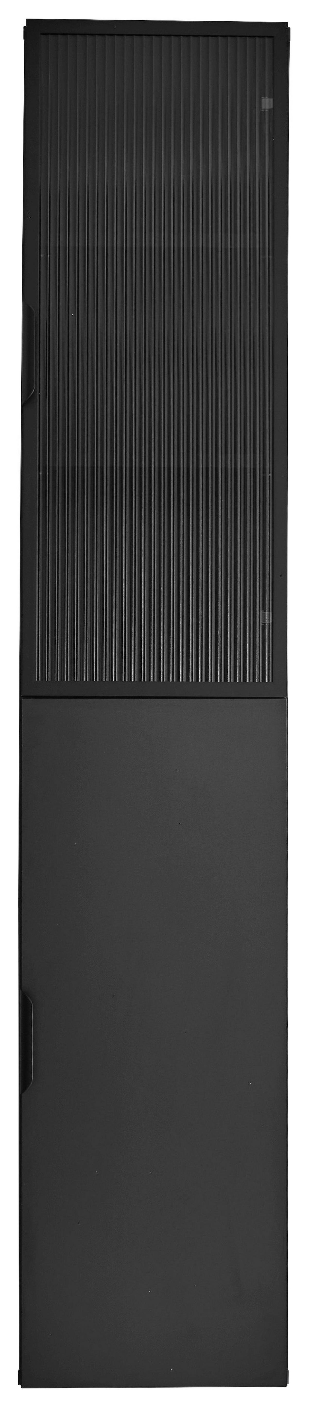 Magasszekrény Diosa - fekete, Konventionell, faalapú anyag/üveg (33/170/35cm) - home24