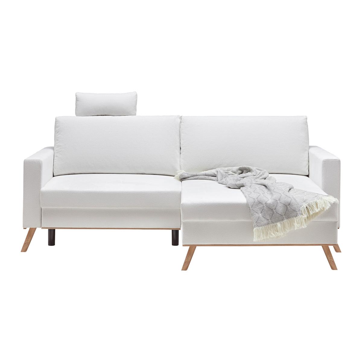 Wohnlandschaft Rio Weiß - Eichefarben/Weiß, MODERN, Holz/Textil (222/94/152cm) - Mömax