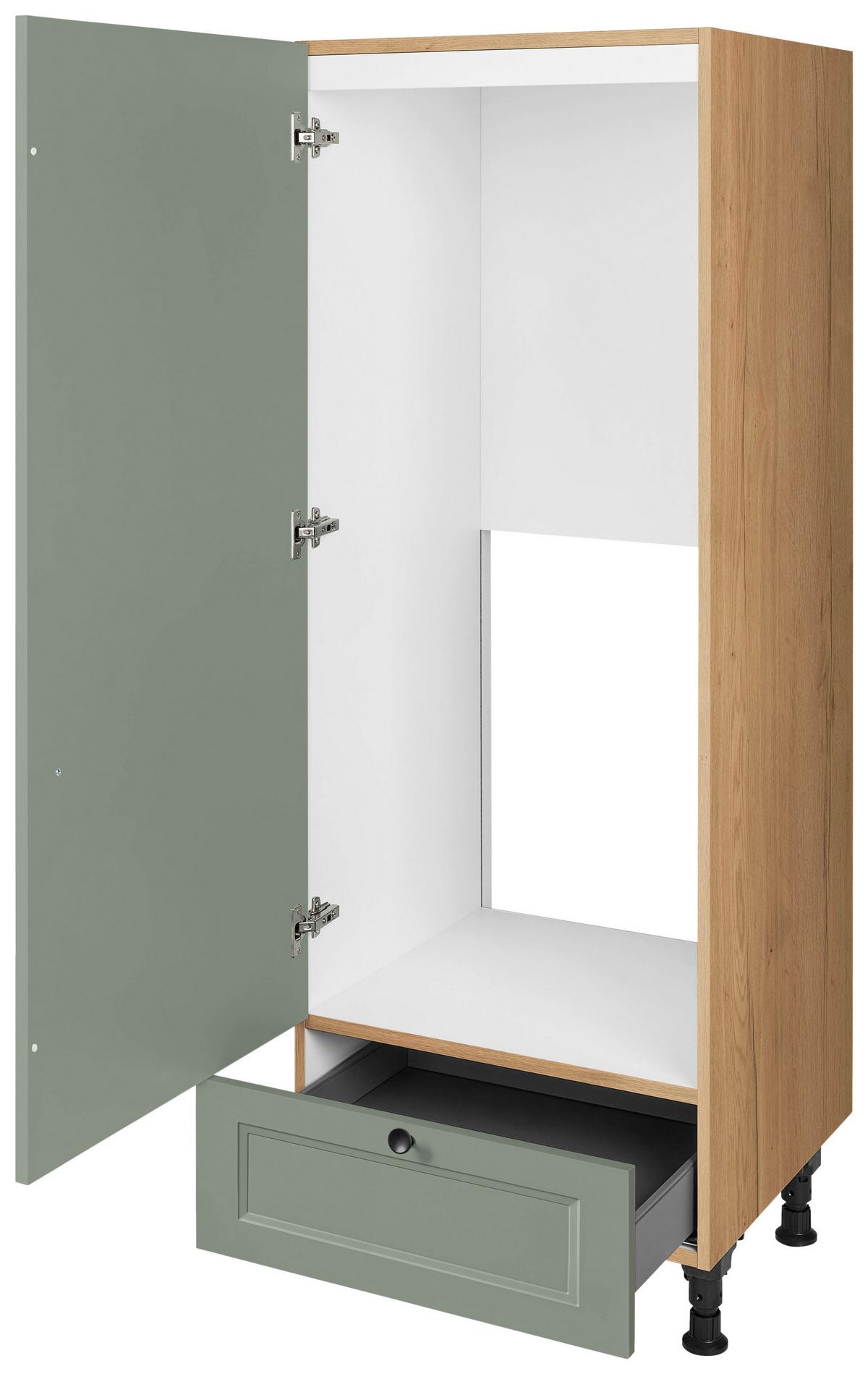 Geräteumbauschrank Cascada Grün - Eichefarben/Schwarz, MODERN, Holzwerkstoff/Metall (60/168/58cm) - Nobilia