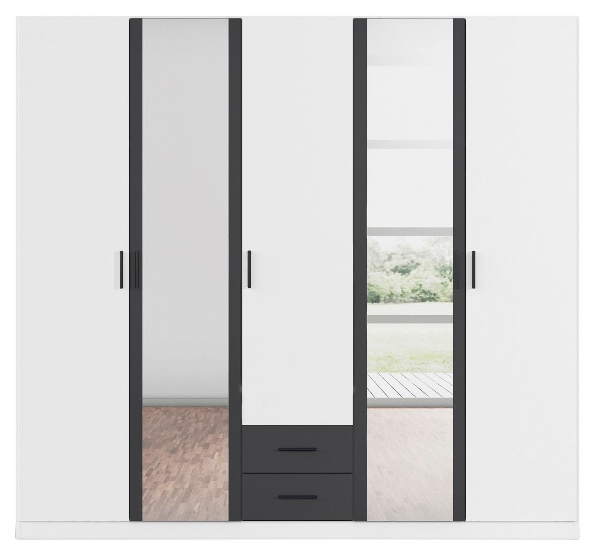 DULAP USI ROTATIVE DESPINA - alb/gri, Konventionell, material pe bază de lemn (226/210/54cm)