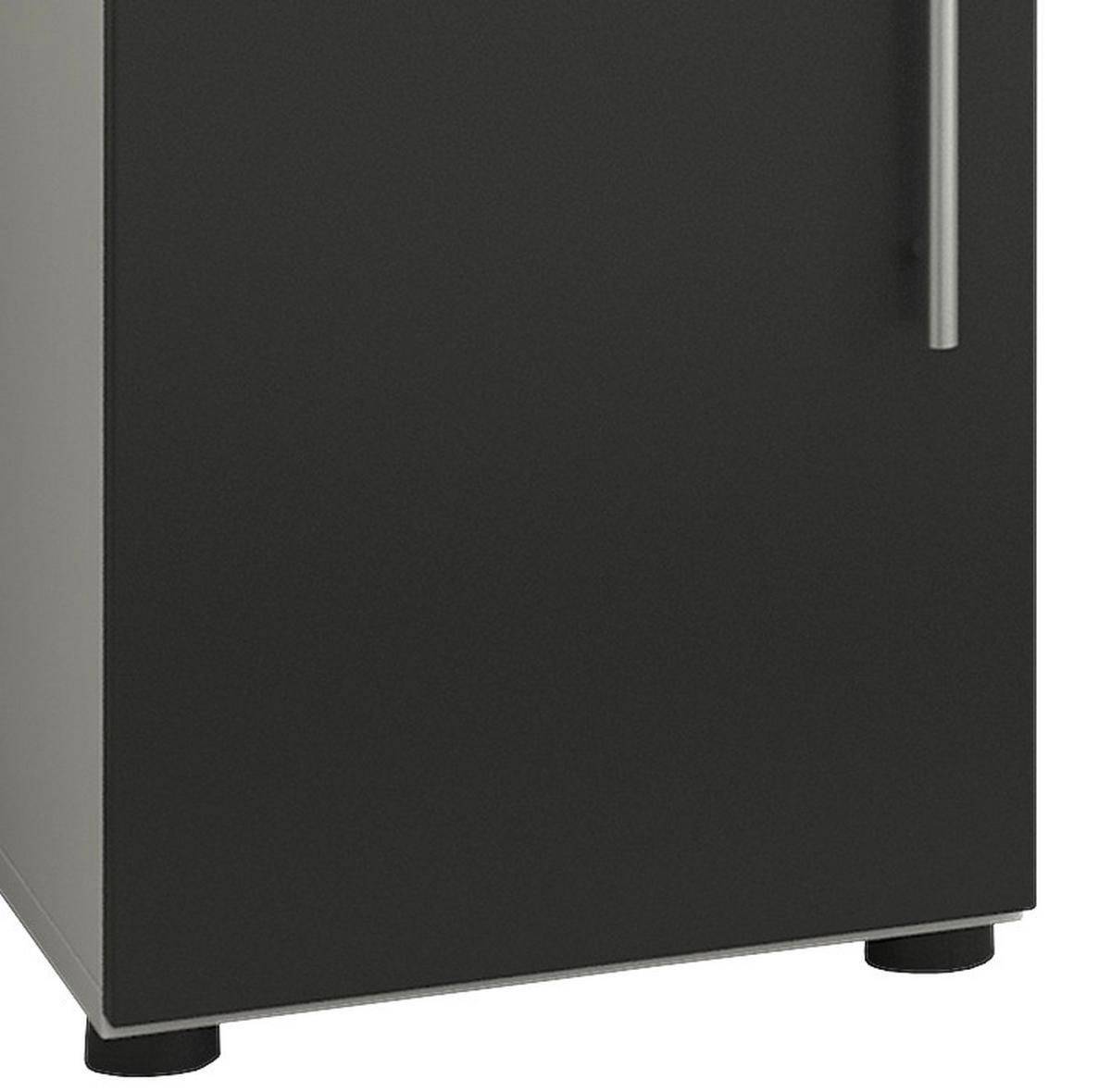 Midischrank Flandu ca. 31x93 cm Schwarz/Weiß - Silberfarben/Schwarz, KONVENTIONELL, Holzwerkstoff/Kunststoff (31/93/30cm) - MID.YOU