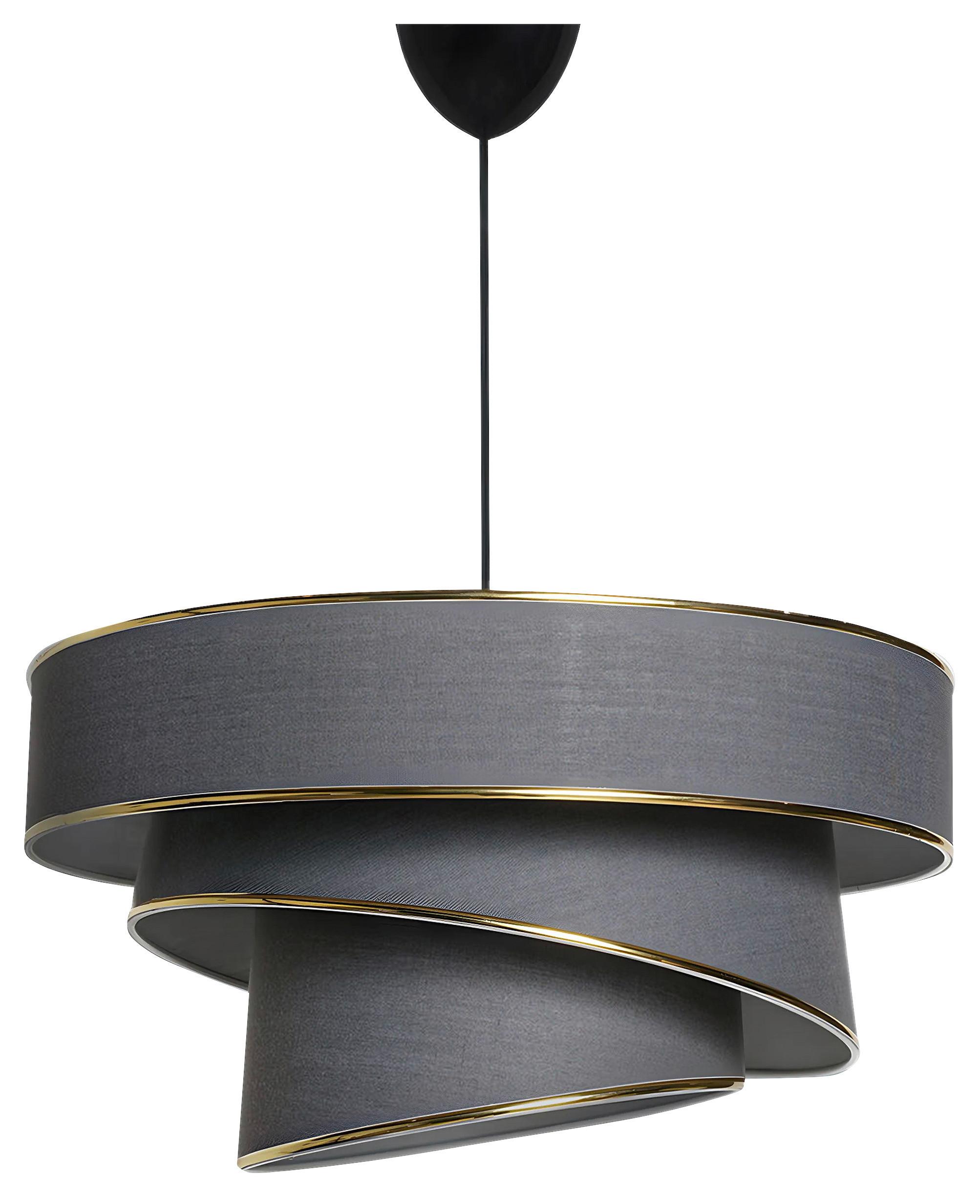 LAMPA WISZĄCA COUPER - antracytowy/kolor złoty, Design, tworzywo sztuczne/metal (40/72cm) - P & B