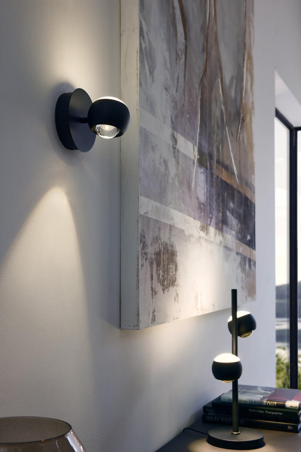 KINKIET LED MR24441132 CANNON - czarny/przezroczysty, Konventionell, tworzywo sztuczne/metal (14/16cm) - Musterring