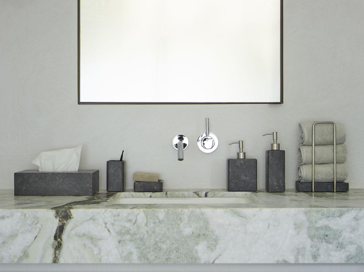 SYSTEM ORGANIZACJI HAMMAM - ciemnoszary/szary, Basics, kamień (7.5/17/24.5cm) - Aquanova
