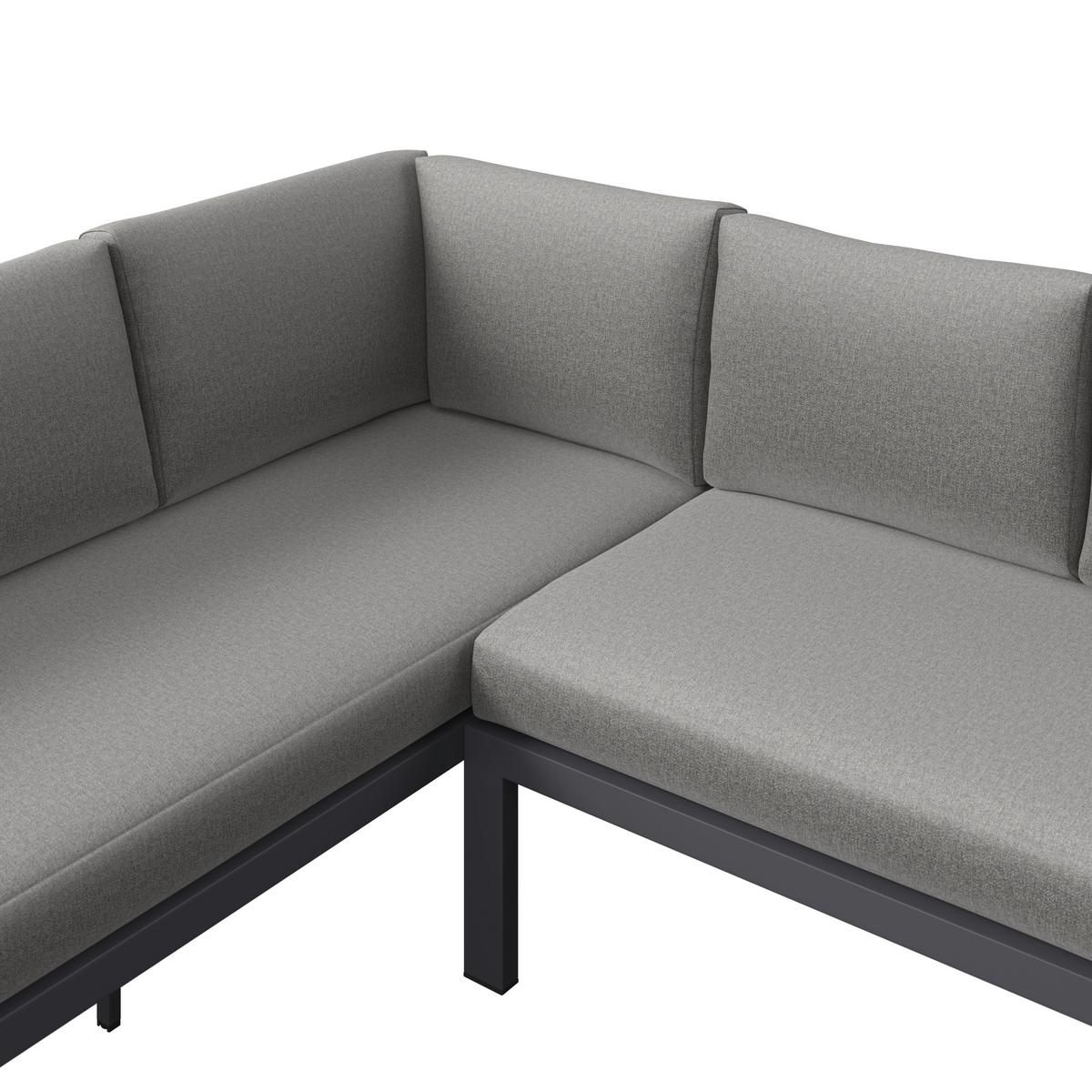 Loungegarnitur Casa Blanca Anthrazit/Naturfarben/Hellgrau - Anthrazit/Hellgrau, MODERN, Glas/Kunststoff