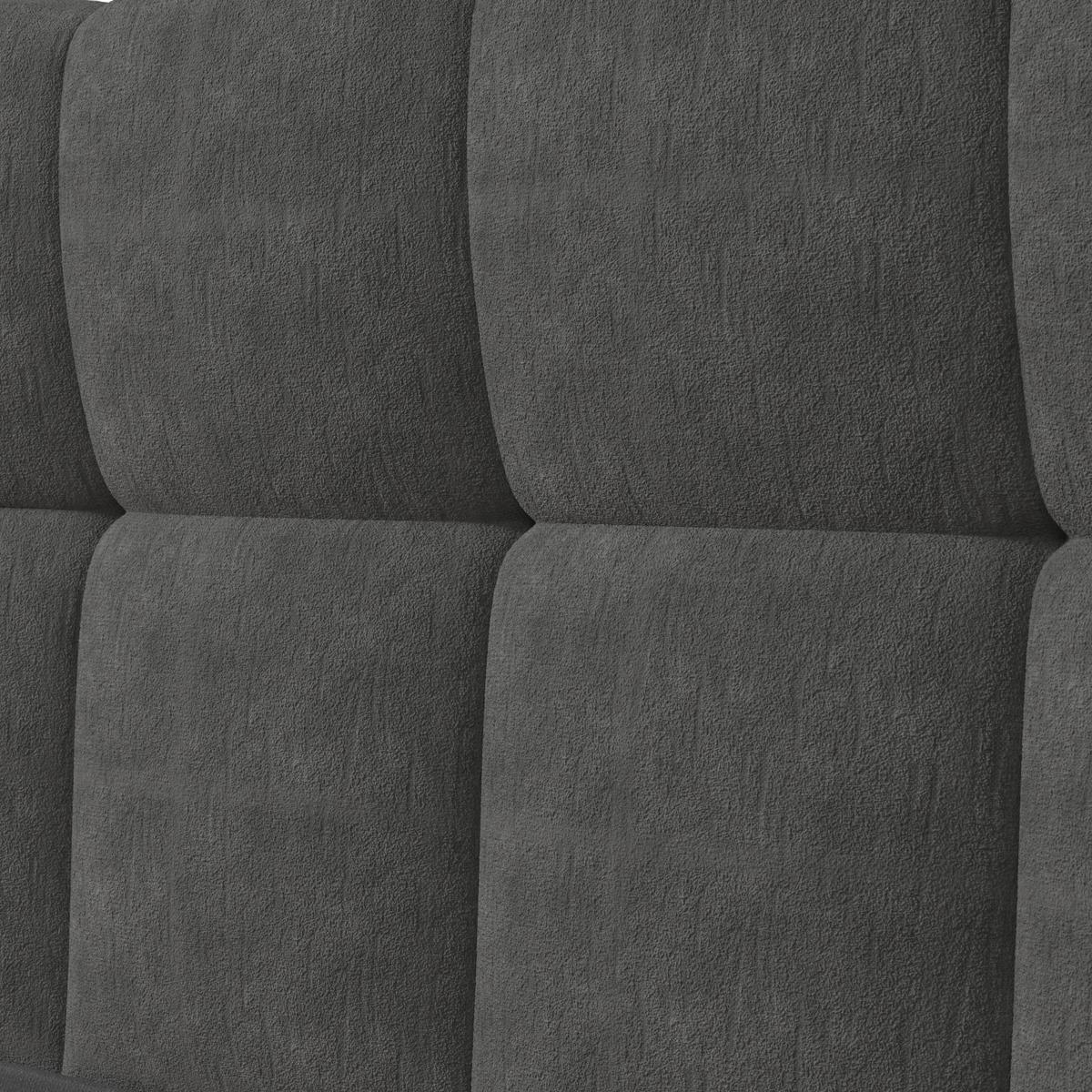 Polsterbett Marija ca. 180x200 cm Dunkelgrau - Edelstahlfarben/Dunkelgrau, MODERN, Holz/Textil (180/200cm) - Bessagi Home