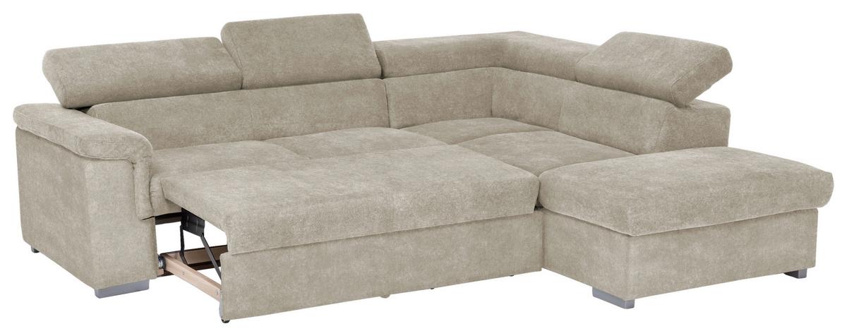 Wohnlandschaft Milla Beige ca. 252x217 cm - Beige, Basics, Holz/Textil (252/217cm) - MID.YOU