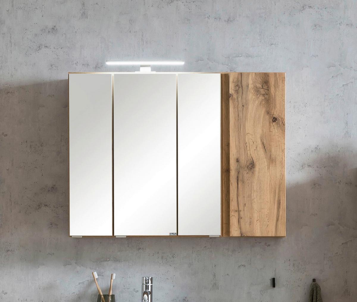 Spiegelschrank Varese ca. 85x64 cm Wotan Eiche Dekor - MODERN, Glas/Holzwerkstoff (85/64/20cm) - Held