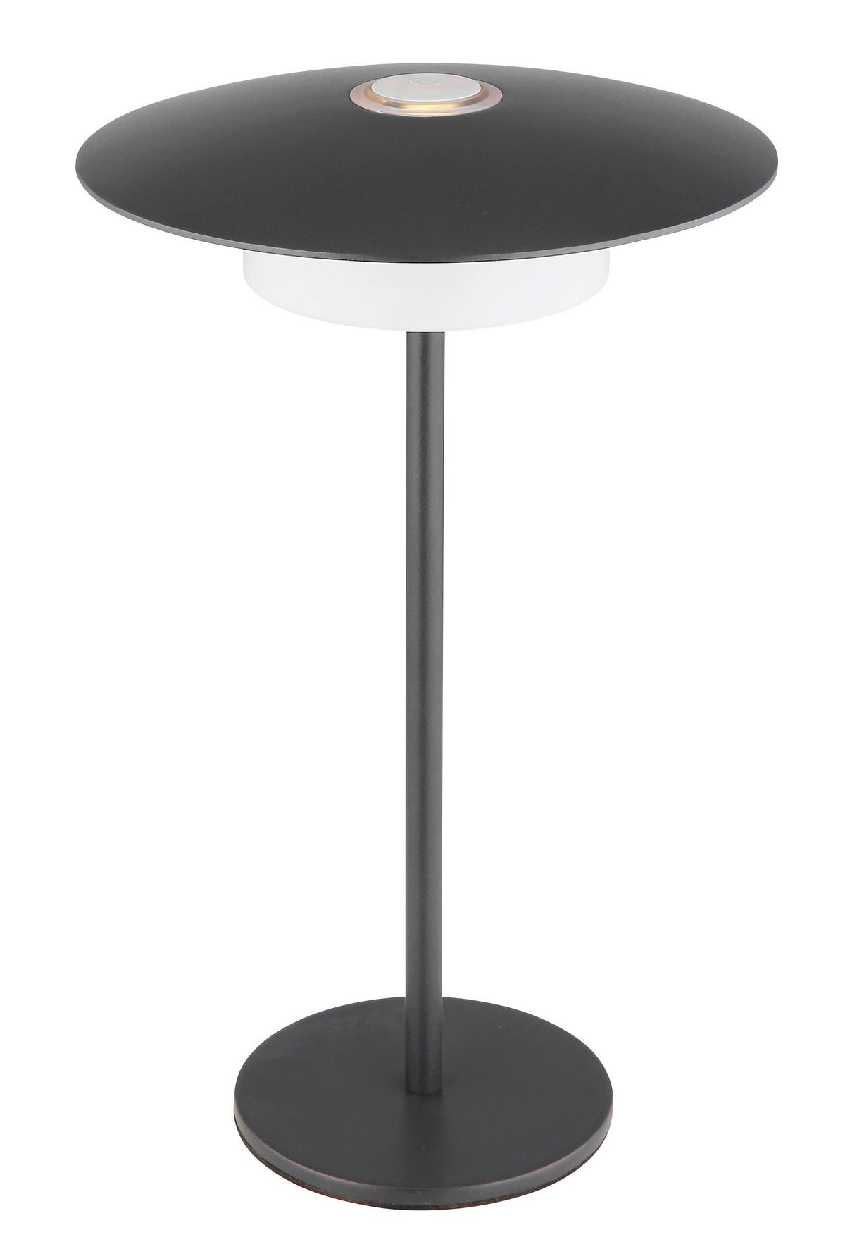 Akku-Tischleuchte Kyler Grau/Weiß max. 3 Watt - Schwarz/Weiß, Design, Kunststoff/Metall (18/30cm) - Globo