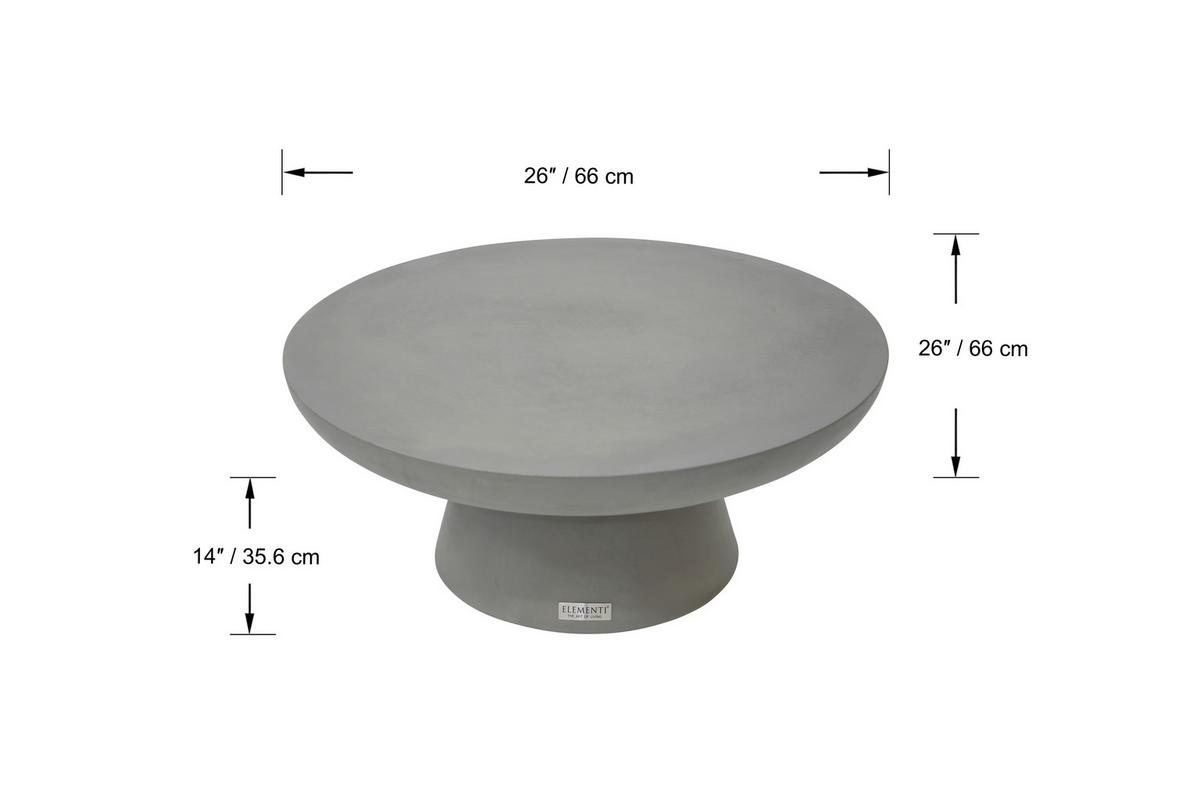 Loungetisch Kylix Hellgrau - Grau, KONVENTIONELL, Stein (66/66/35cm) - Gardenson