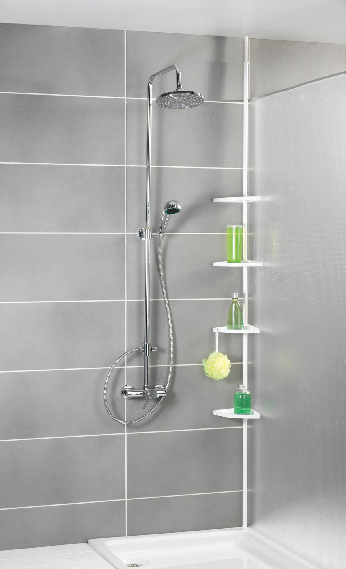 Duschregal in Weiß - MODERN, Metall (26/78-265/19,5cm) - Mömax