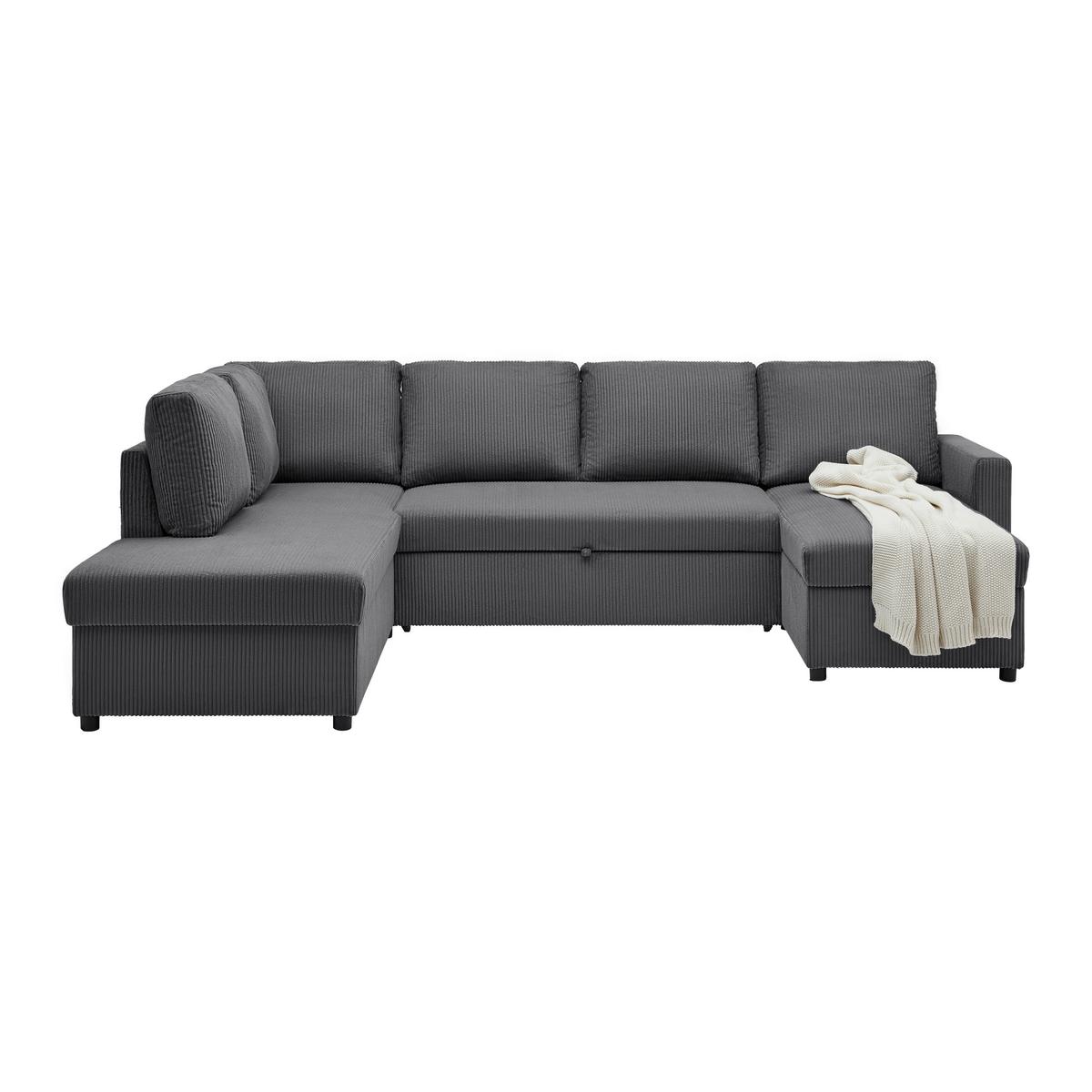 Sarokkanapé Martina - antracit, Modern, faalapú anyag/textil (204/89cm) - Mömax